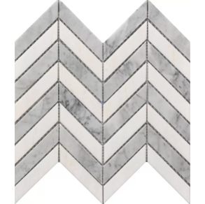 White & Gray Chevron - stone tile